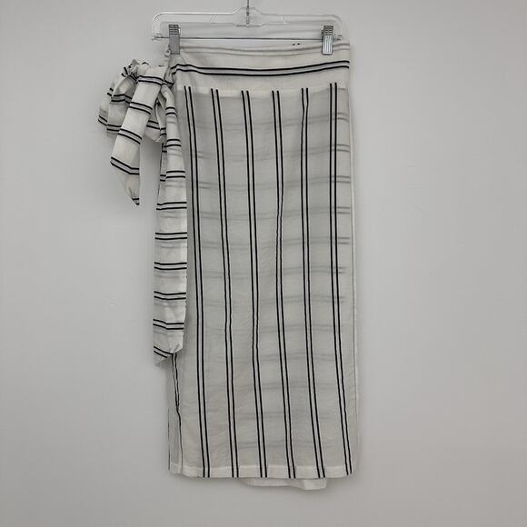 Summersalt Womens XS S M Easy Breezy Voile Sarong Cover Black White Stripe - Picture 1 of 4